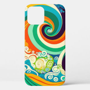 Abstrakte farbenfrohe Retro-70er-Hippie-Wellen-Kun Case-Mate iPhone Hülle