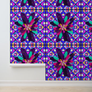 Abstrakte farbenfrohe Retro-Floral-Mandala-Kunst  Tapete