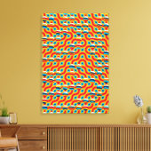 Abstrakte farbenfrohe Retro-Perserteppichmuster  Leinwanddruck (Insitu (Wohnzimmer))