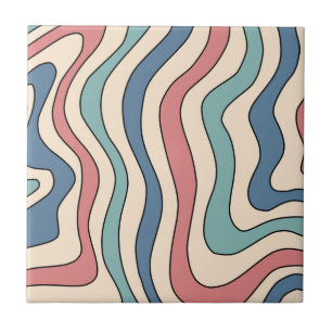Abstrakte farbenfrohe Retro-Wellenstreifen moderne Fliese