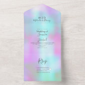 Abstrakte farbenfrohe rosa blaue Lila Hochzeit All In One Einladung (Innen Boden)