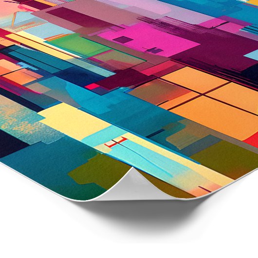 Abstrakte farbenfrohe Stadt Poster (Ecke)