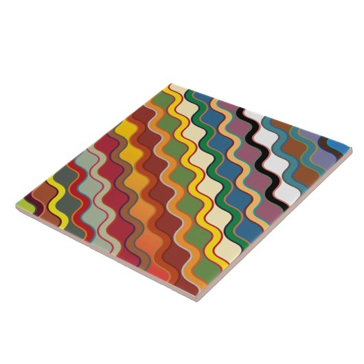 Abstrakte, farbenfrohe Streifen Fliese (Seite)