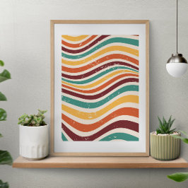 Abstrakte, farbenfrohe Streifen Poster