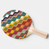 Abstrakte, farbenfrohe Streifen Tischtennis Schläger (Seitenansicht)