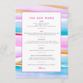 Abstrakte farbenfrohe tropische Linien Veranstaltu Menükarte (Vorderseite)