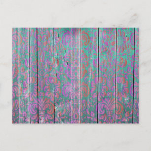 Abstrakte farbenfrohe Vintage rote rosa Rosen flor Postkarte