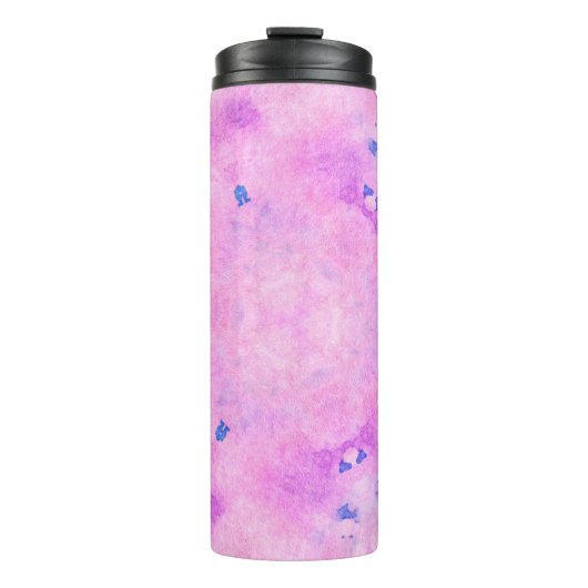 Abstrakte, farbenfrohe Wasserfarbe. Digitale Kunst Thermosbecher (Vorderseite)