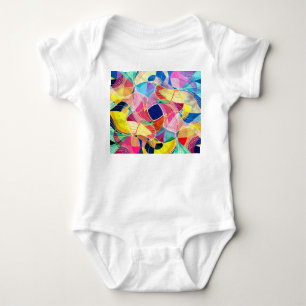Abstrakte farbenfrohe Wasserfarbe, fantastischer H Baby Strampler