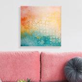 Abstrakte Farbenfrohe Watercolor Leinwanddruck (Insitu (Wohnzimmer))