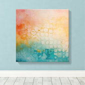 Abstrakte Farbenfrohe Watercolor Leinwanddruck (Insitu (Holzboden))