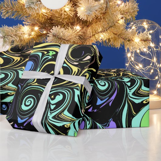 Abstrakte farbenfrohe Wirbel Geschenkpapier (Feiertage)