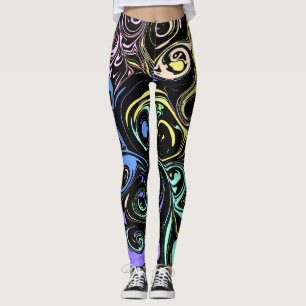 Abstrakte farbenfrohe Wirbel Leggings