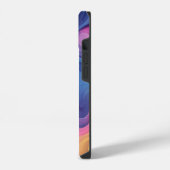 Abstrakte farbenfrohe Wirbel-Monogramm iPhone Hülle (Linke Seite)