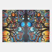 Abstrakte Farbenfrohe, wirbelnde Baumlandschaft Geschenkpapier Set (Vorderseite 2)