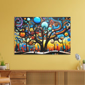 Abstrakte Farbenfrohe, wirbelnde Baumlandschaft Leinwanddruck (Insitu (Wohnzimmer))