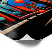 Abstrakte Farbenfrohe, wirbelnde Baumlandschaft Poster (Ecke)