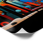 Abstrakte Farbenfrohe, wirbelnde Baumlandschaft Poster (Ecke)