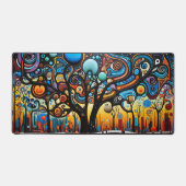 Abstrakte Farbenfrohe, wirbelnde Baumlandschaft Schreibtischunterlage (Vorderseite)