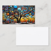 Abstrakte Farbenfrohe, wirbelnde Baumlandschaft Visitenkarte (Vorne/Hinten)