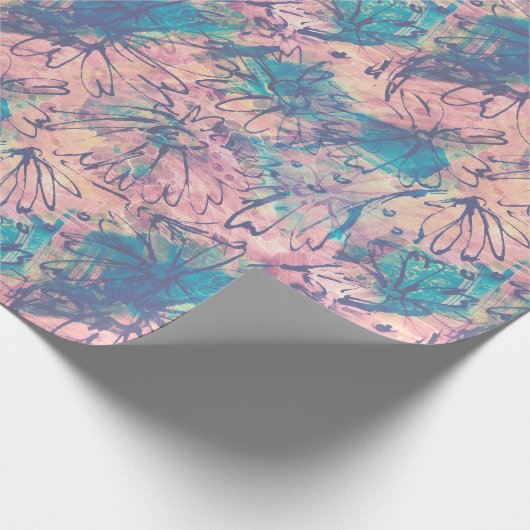 Abstrakte Farbenpracht Geschenkpapier (Ecke)