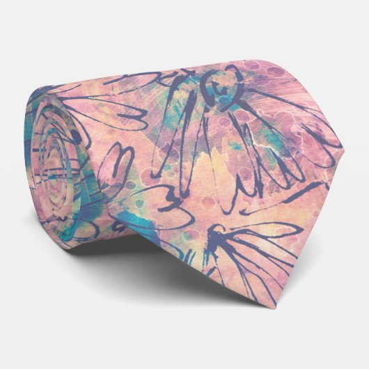 Abstrakte Farbenpracht Krawatte (Gerollt)