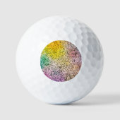 Abstrakte Farbenpracht mit schwarzem Swirl Golfball (Vorderseite)