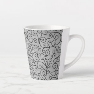 Abstrakte Farbenpracht mit schwarzem Swirl Milchtasse