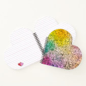 Abstrakte Farbenpracht mit schwarzem Swirl Notizblock (Innenseite)