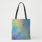 Abstrakte Farbenpracht mit schwarzem Swirl Tasche (Vorderseite)