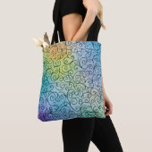 Abstrakte Farbenpracht mit schwarzem Swirl Tasche (Von Nahem)