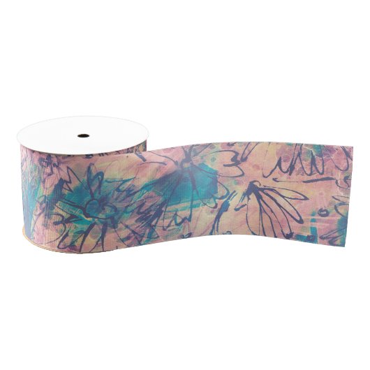 Abstrakte Farbenpracht Ripsband (Spule)