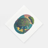 Abstrakte Farbenschildkröte mit Planet Erde Serviette (Ecke)