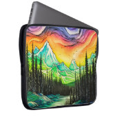 Abstrakte Farbenspiel der Nordlichter Laptopschutzhülle (Vorne Rechts)