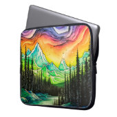 Abstrakte Farbenspiel der Nordlichter Laptopschutzhülle (Vorderseite Links)