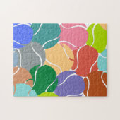 Abstrakte Farbenspiel-Tennisballs-Muster Puzzle (Horizontal)