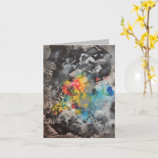 Abstrakte Farbentwicklung Karte (Gelbe Blume)