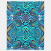 Abstrakte Farbexplosion Aqua Blue Gold Fleecedecke (Vorderseite)