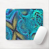 Abstrakte Farbexplosion Aqua Blue Gold Mouse Pad Mousepad (Mit Mouse)