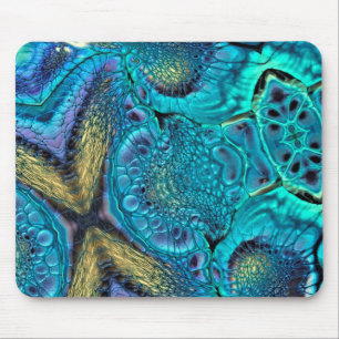 Abstrakte Farbexplosion Aqua Blue Gold Mouse Pad Mousepad