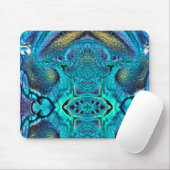 Abstrakte Farbexplosion Aqua Blue Gold Mousepad (Mit Mouse)