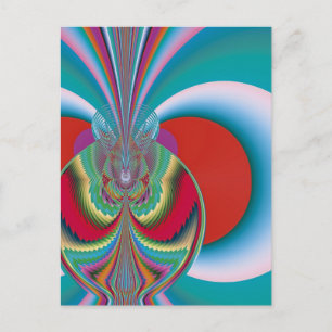 Abstrakte Farbexplosion Kunst mit Frühlingsschmett Postkarte