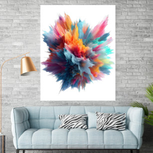 Abstrakte Farbexplosion Zeitgenössisches Kunstpost Poster