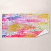 Abstrakte Farbflüsse an der Wand. Moderner Text Badehandtuch (Badehandtuch)