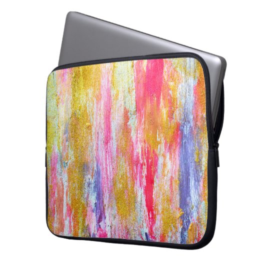 Abstrakte Farbflüsse an der Wand. Moderner Text Laptopschutzhülle (Vorderseite Links)