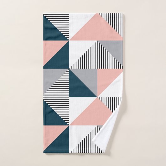 Abstrakte Farbgeometrie Badhandtuch Set (Handtuch)