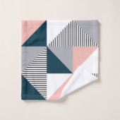 Abstrakte Farbgeometrie Badhandtuch Set (Waschlappen)