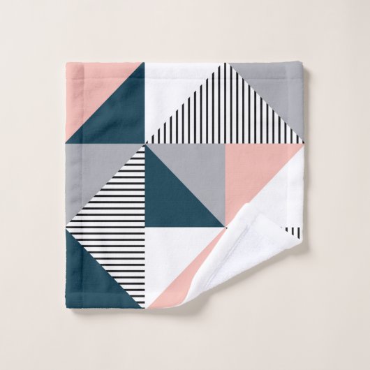 Abstrakte Farbgeometrie Badhandtuch Set (Waschlappen)