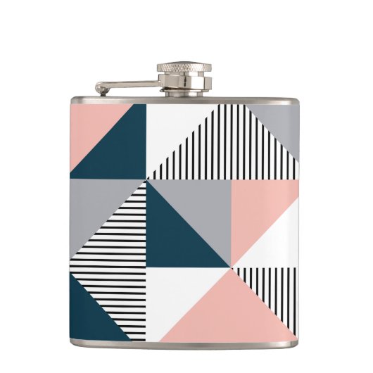 Abstrakte Farbgeometrie Flachmann (Vorderseite)