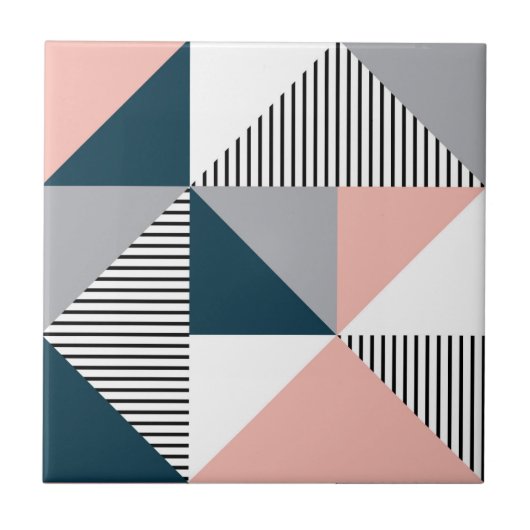 Abstrakte Farbgeometrie Fliese (Vorderseite)